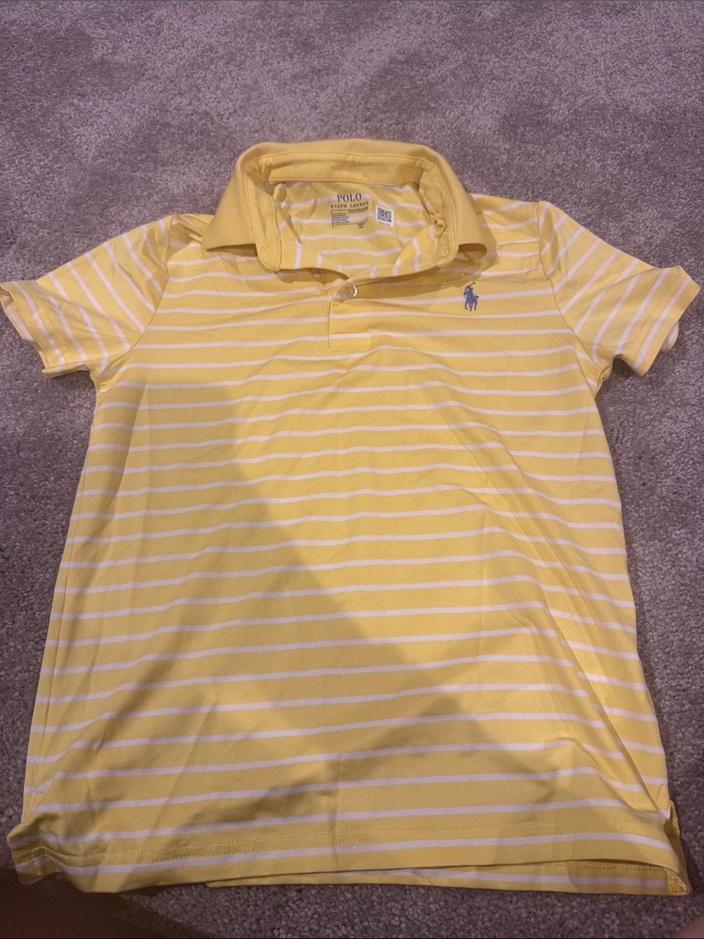 Polo by Ralph Lauren Yellow & White Striped Kids Polo